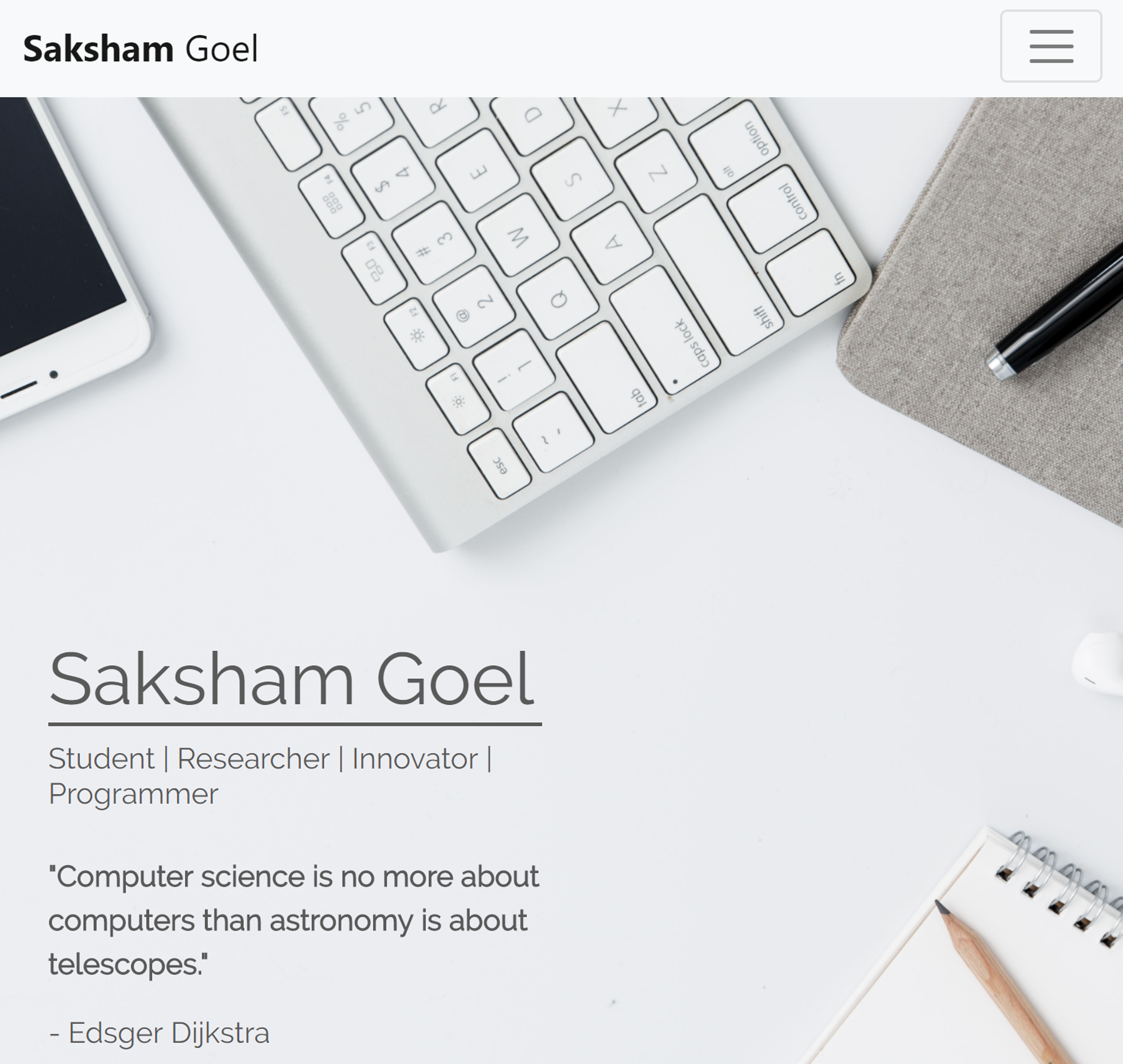 Saksham Goel Personal Website